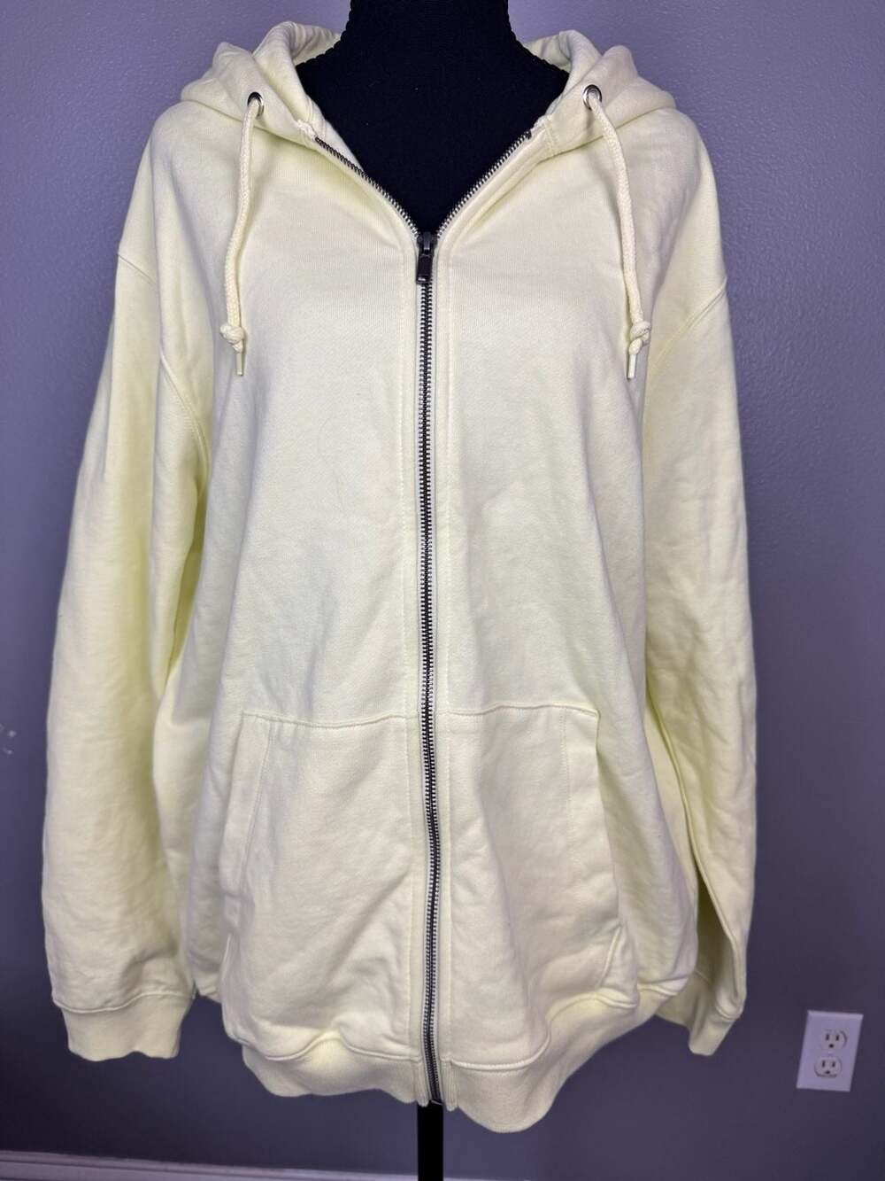 Gap Pale Yellow Full Zip Fleece Hoodie Medium NWT